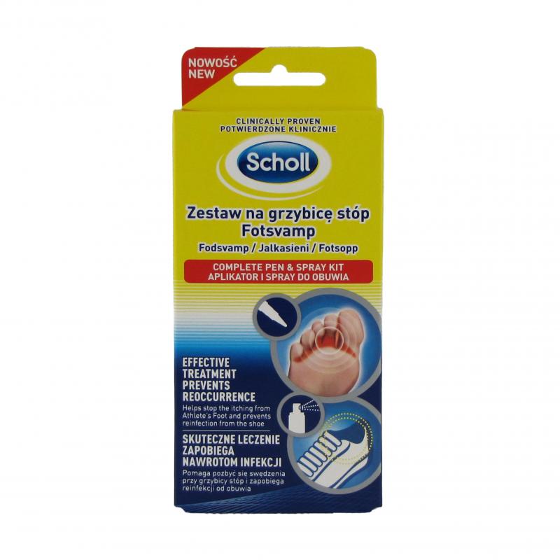 SCHOLL zestaw na grzybicę stóp, aplikator + spray